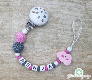 Personalisierte Schnullerkette mit Namen / Namenskette Baby